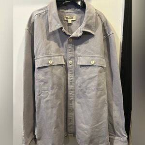 Garment-Dyed Straight-Hem Work Shirt